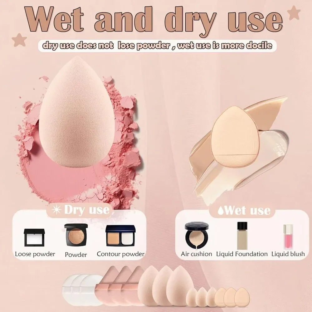48Pieces white Professional Premium Synthetic Make up Brushes With Makeup Sponge